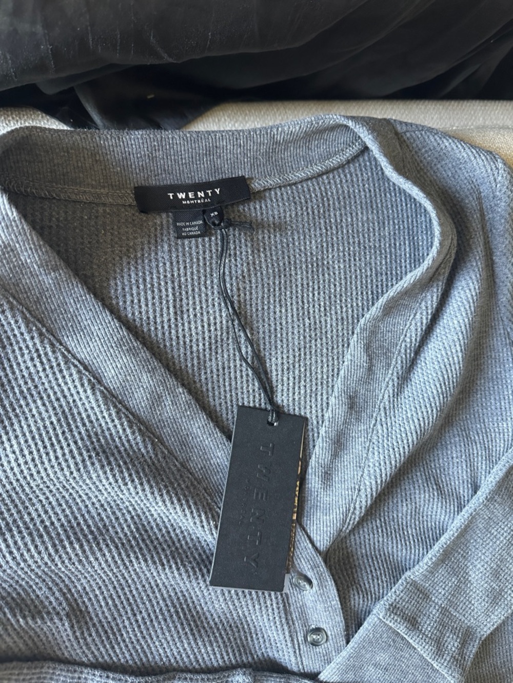 Twenty Light Grey Ribbed V-Neck Cardigan - Picture 2 of 4